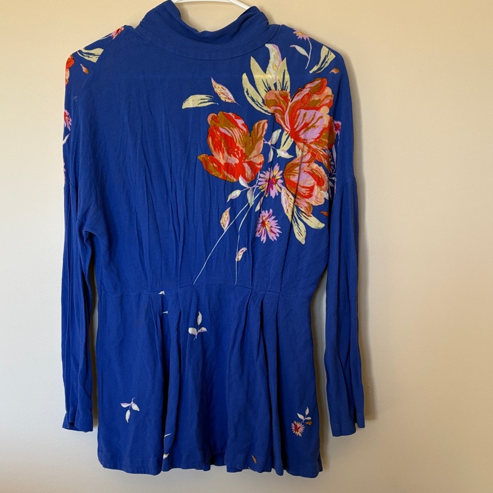 Free People Blue Floral Blouse